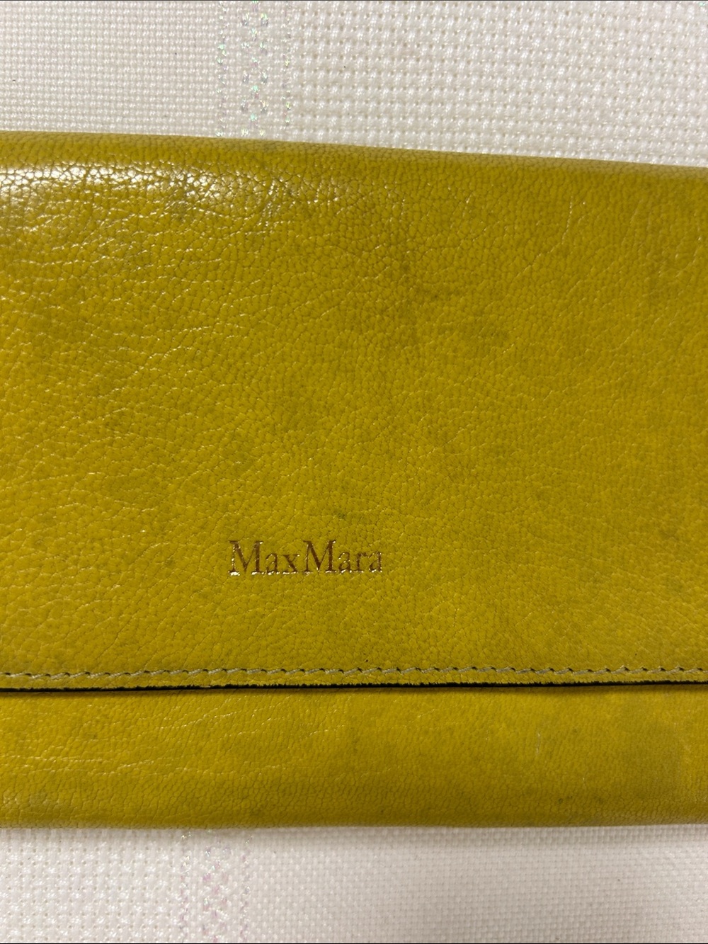 MaxMara Olive-Yellow Leather Fold Wallet image 2